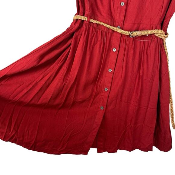 NWT 1st Kiss Sleeveless Red Midi Button Up Shirtdress Size 2X - Picture 6 of 10